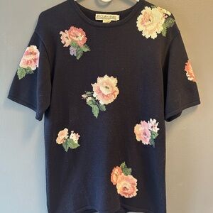 JH Collectibles Floral Knit Sweater